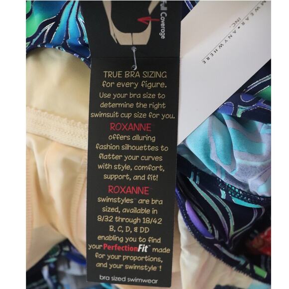 NWT Roxanne Classics V-Neck Sarong Bra Sized Swimsuit Size 16 40D - Picture 13 of 14